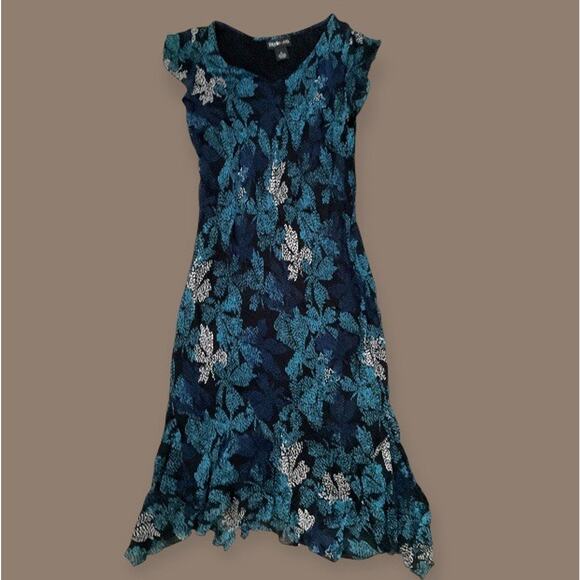 Vintage 90s Y2K Floral Dress Medium 10 Fairy Style & Co. Mermaid - Picture 1 of 9